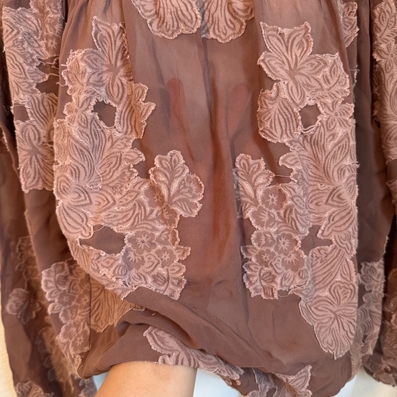37 ARITZIA Wilfred Lourdes Mauve Boho Victorian Floral Appliqué Blouse Sz Large - Picture 11 of 15